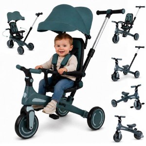 Vaikiškas triratukas Tiny Bike 5-in-1 (Žalias)